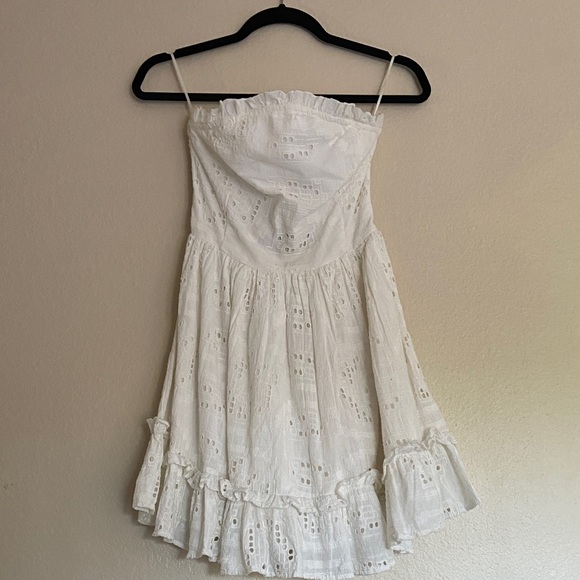 Anthropologie Forever That Girl White Eyelet Mini Dress, XXS - Picture 2 of 8